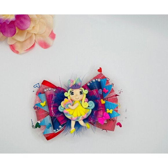 Pop It Doll Hair Bow Clip Barrette for Girls & Toddler Handmade NEW - Picture 4 of 4